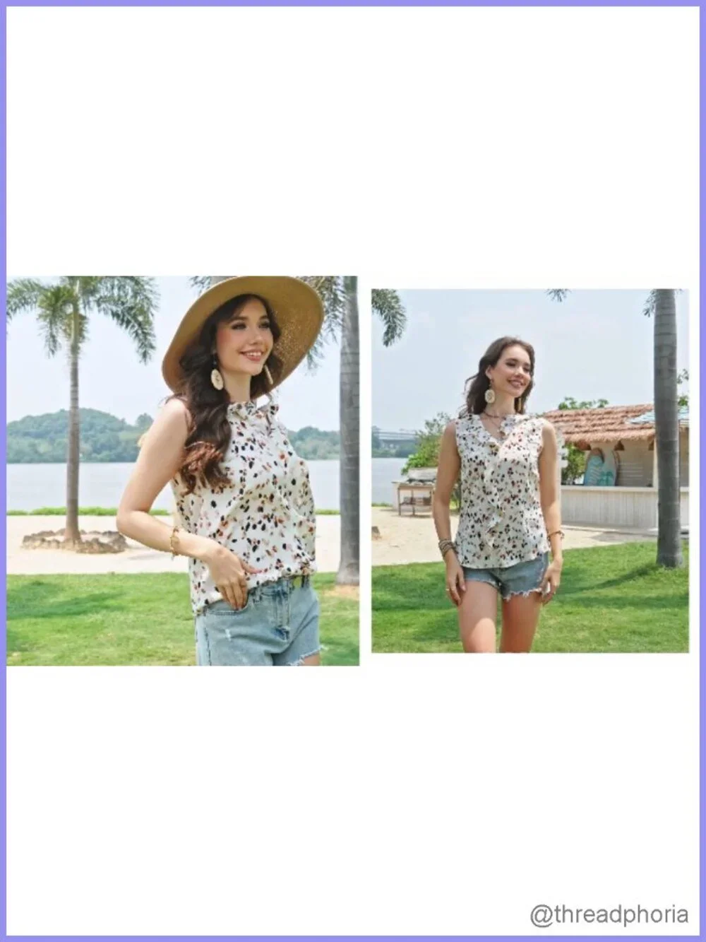 Sleeveless Ruffle V-Neck Tank Top Business Casual Blouse